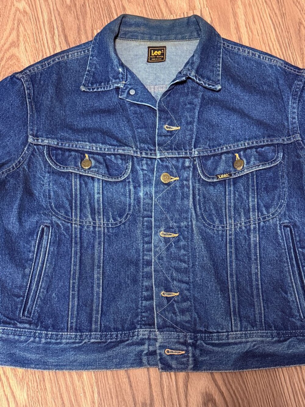 Vintage Lee Dark Wash Denim Jacket Size XL - Picture 3 of 12